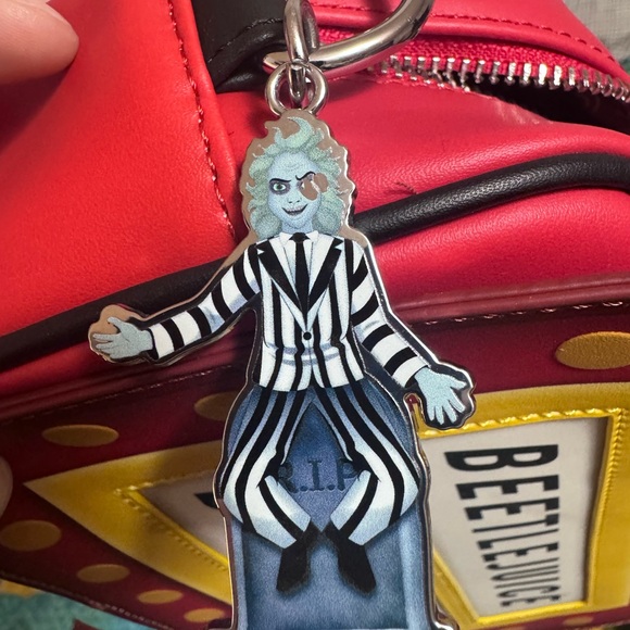 Loungefly Beetlejuice Marquee Red Arrow Crossbody Bag - Picture 5 of 6